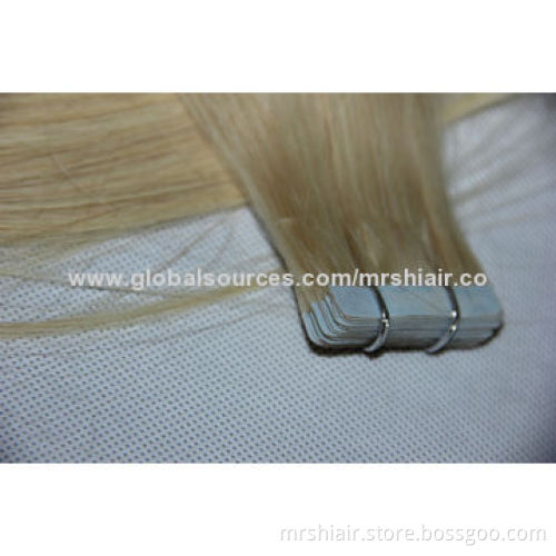 20-inch blond color Brazilian virgin tape in hair extensions